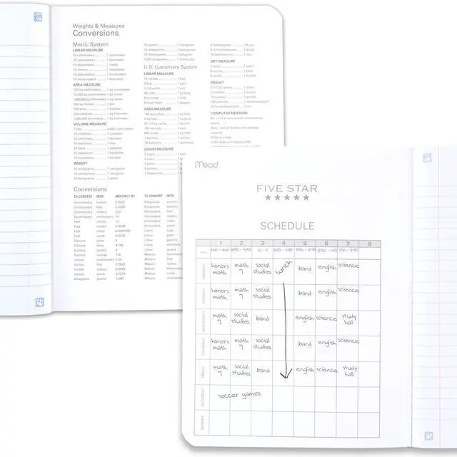 Alt view image 5 of 7 - Composition Book + Study App, 4 Pack, Wide Ruled Paper, 7-1/2" x 9-3/4", 80 Sheets, Forest Green, Tidewater Blue, Fire Red and Harvest Yellow (950033B-ECM)