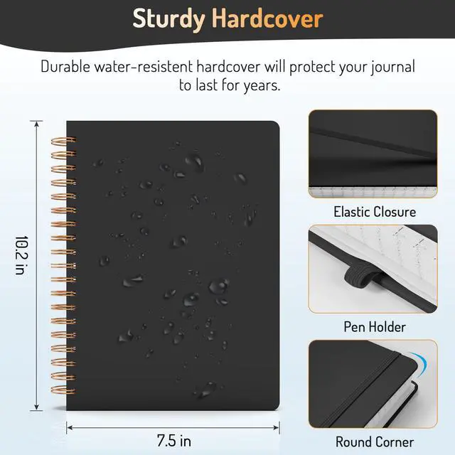 Alt view image 6 of 7 - Lined Spiral Journal Notebook with 300 Numbered Pages, B5