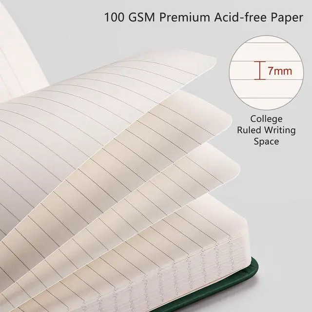 Alt view image 3 of 7 - Lined Journal Notebook, 192 Numbered Pages, A5 Size (5.7'' x 8.3'')