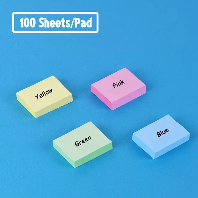 Alt view image 7 of 7 - 50 Pack Mini Sticky Notes 1.5x2 in, 5000 Sheets Small Self-Stick Note, 4 Colors Sticky Pad Bulk, Easy to Post for Office, School, Home