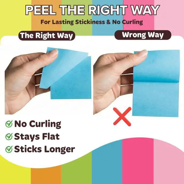 Alt view image 3 of 7 - 12 Pads Sticky Notes 3x3, 1200 Sheets Very Very Sticky, Bright Neon Color