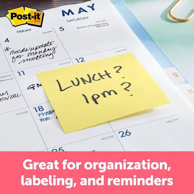 Alt view image 3 of 7 - Notes, 3 in x 3 in, 4 Sticky Notes Pads, 50 Sheets per Pad, The Iconic Canary Yellow Note, School Supplies and Oce Products