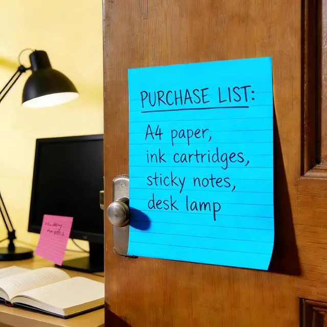 Alt view image 7 of 7 - Lined Sticky Notes 4x6 in, Strong Adhesive Self Stick Note Pads