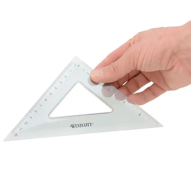 Alt view image 2 of 7 - Triangular Scale Ruler Set, 30/60- and 45/90-Degrees, Back-to-School, School Supplies, Classroom Supplies, 2-Pack