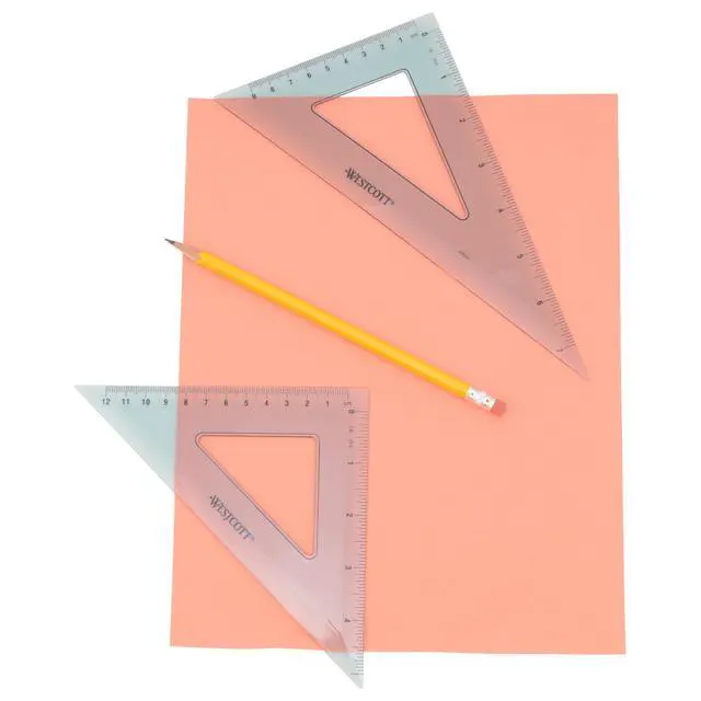 Alt view image 3 of 7 - Triangular Scale Ruler Set, 30/60- and 45/90-Degrees, Back-to-School, School Supplies, Classroom Supplies, 2-Pack