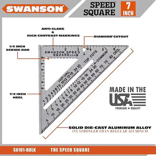 Alt view image 3 of 7 - S0101 7 Inch Speed Square, Blue