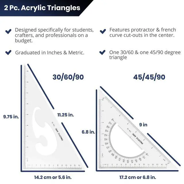 Alt view image 2 of 7 - Triangle Set 10 Inch 30/60 & 45/90