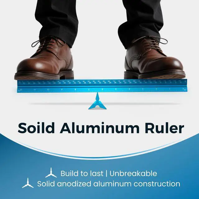 Alt view image 5 of 7 - Architectural Scale Ruler: 12" Imperial Aluminum Alloy Metal Architecture Measuring Tools, Engineering Drafting Construction Drawing Blueprints Triangular Architect Scaling Rulers 12 Inches