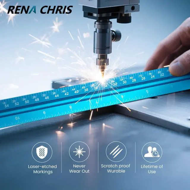 Alt view image 6 of 7 - Architectural Scale Ruler: 12" Imperial Aluminum Alloy Metal Architecture Measuring Tools, Engineering Drafting Construction Drawing Blueprints Triangular Architect Scaling Rulers 12 Inches