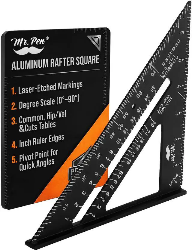 Main image of Metal Square Ruler, 7 Inch, Aluminum Rafter Square