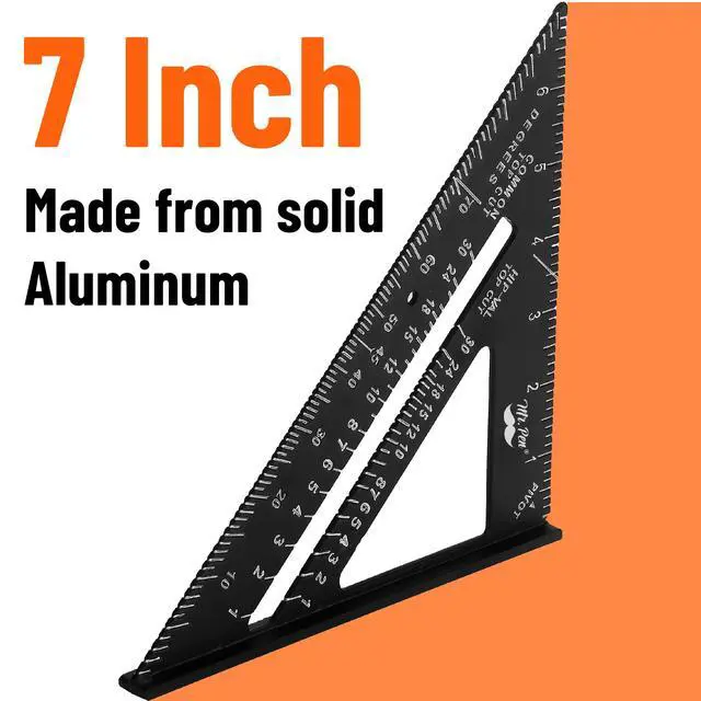 Alt view image 2 of 7 - Metal Square Ruler, 7 Inch, Aluminum Rafter Square