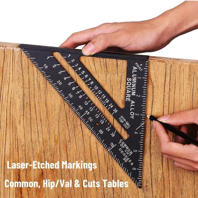 Alt view image 3 of 7 - Metal Square Ruler, 7 Inch, Aluminum Rafter Square