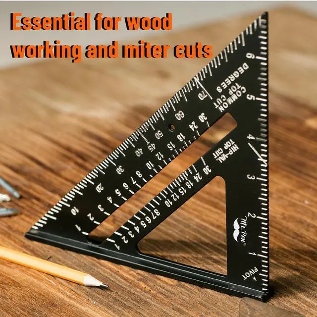 Alt view image 5 of 7 - Metal Square Ruler, 7 Inch, Aluminum Rafter Square