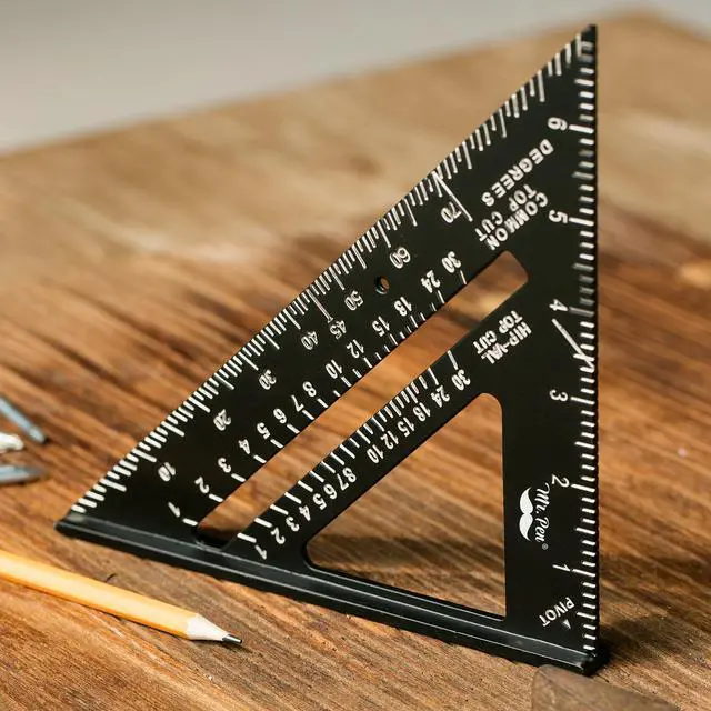 Alt view image 6 of 7 - Metal Square Ruler, 7 Inch, Aluminum Rafter Square