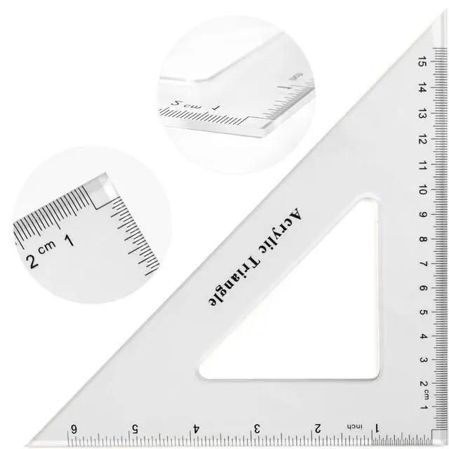 Alt view image 4 of 7 - Large Triangle Ruler Set Square, 30/60 and 45/90 Degrees, Triangle Hollow