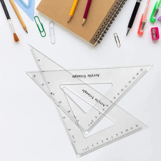 Alt view image 5 of 7 - Large Triangle Ruler Set Square, 30/60 and 45/90 Degrees, Triangle Hollow