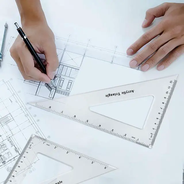 Alt view image 6 of 7 - Large Triangle Ruler Set Square, 30/60 and 45/90 Degrees, Triangle Hollow