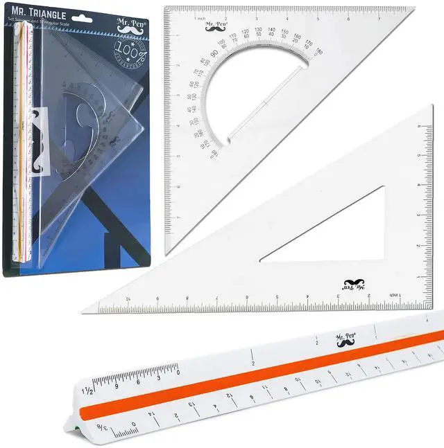 Main image of Architectural Triangular Ruler Set with 12 Inch Triangular Scale
