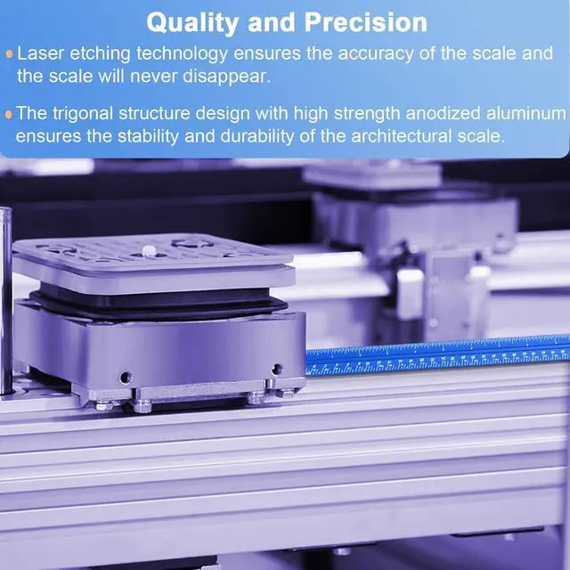 Alt view image 6 of 6 - Architectural Scale Ruler, Imperial Architect Scale, Engineer Scale Ruler