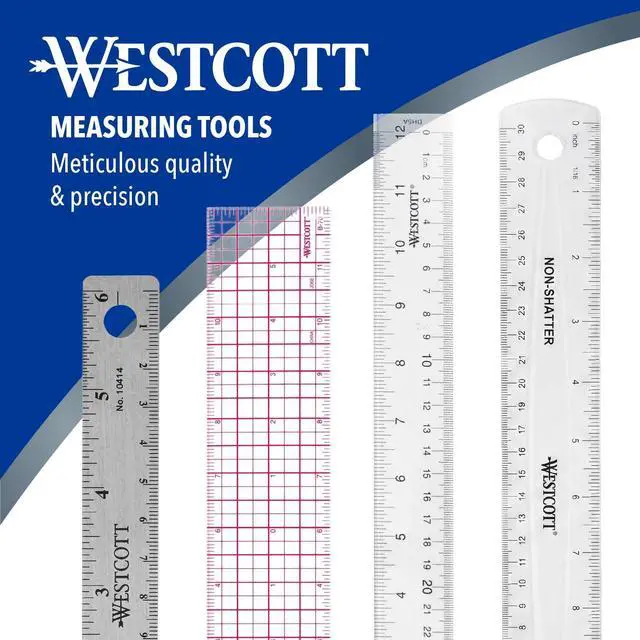 Alt view image 5 of 7 - Acrylic Clear Ruler, Easy-to-Read Markings, Scratch-Resistant Design, Raised Beveled Edges, for Crafting, Office, Classroom, Back to School Supplies, 12-Inch