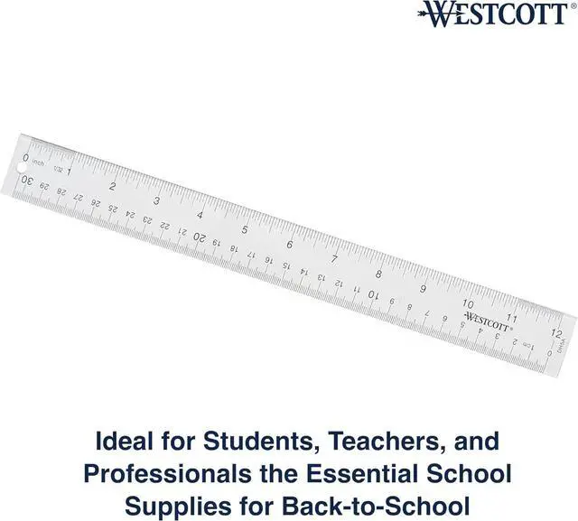 Alt view image 7 of 7 - Acrylic Clear Ruler, Easy-to-Read Markings, Scratch-Resistant Design, Raised Beveled Edges, for Crafting, Office, Classroom, Back to School Supplies, 12-Inch