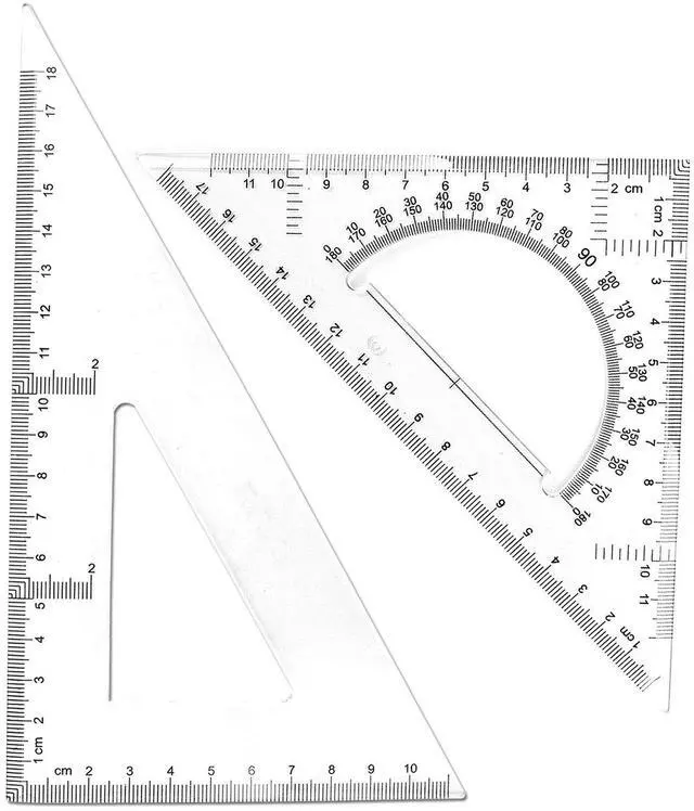 Main image of Triangle Ruler Square Set, 30/60 and 45/90 Degrees, Set of 2