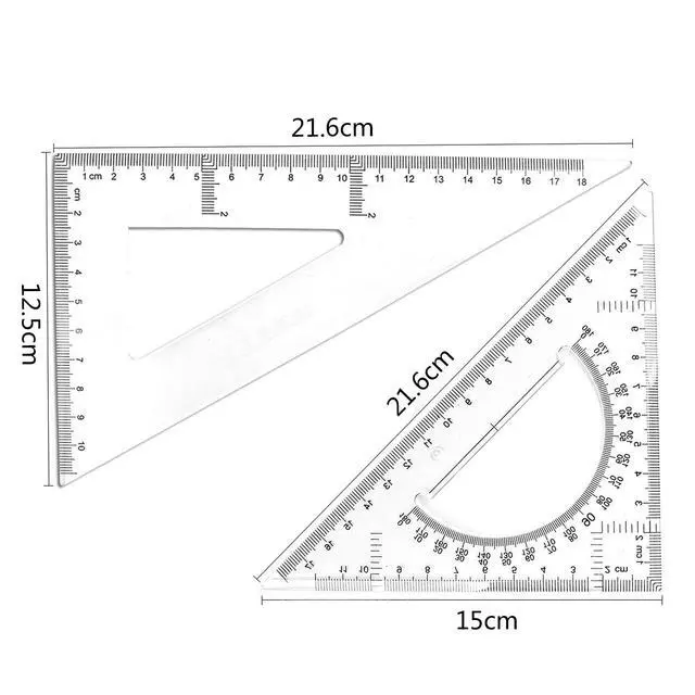 Alt view image 7 of 7 - Triangle Ruler Square Set, 30/60 and 45/90 Degrees, Set of 2