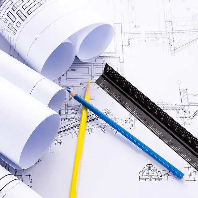 Alt view image 5 of 7 - 12" Architectural Scale Ruler, Aluminum Scale, Triangular Ruler, Scale Ruler for Blueprint Imperial Measurements for Architects Engineering Artists, Draftsman Drawing, Laser-Etched Markings.(Black)