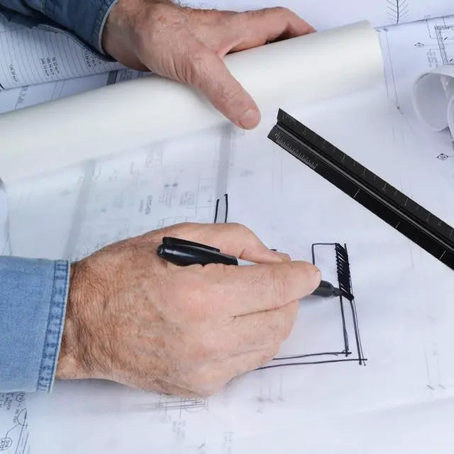 Alt view image 6 of 7 - 12" Architectural Scale Ruler, Aluminum Scale, Triangular Ruler, Scale Ruler for Blueprint Imperial Measurements for Architects Engineering Artists, Draftsman Drawing, Laser-Etched Markings.(Black)