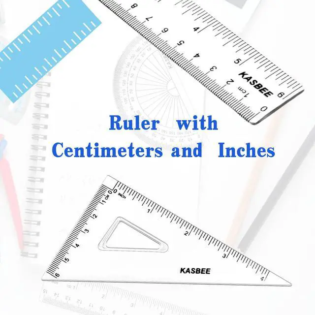 Alt view image 4 of 7 - Triangular Ruler Set, 4PCS Geometry Set, Professional Drafting Tools