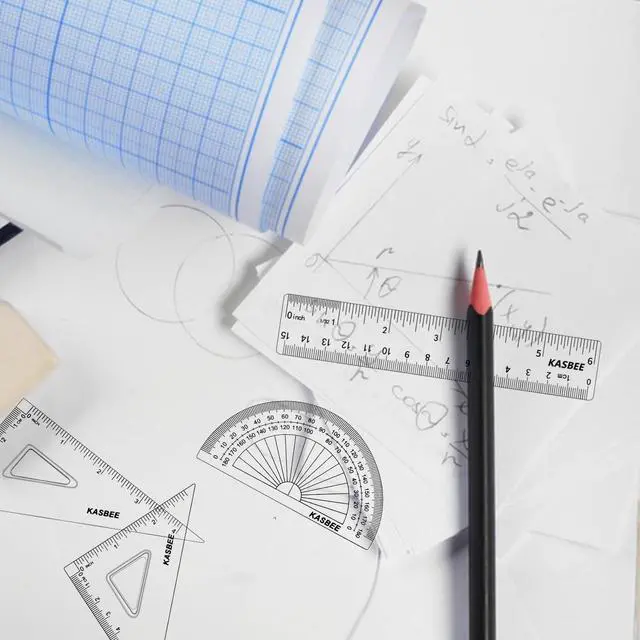 Alt view image 7 of 7 - Triangular Ruler Set, 4PCS Geometry Set, Professional Drafting Tools