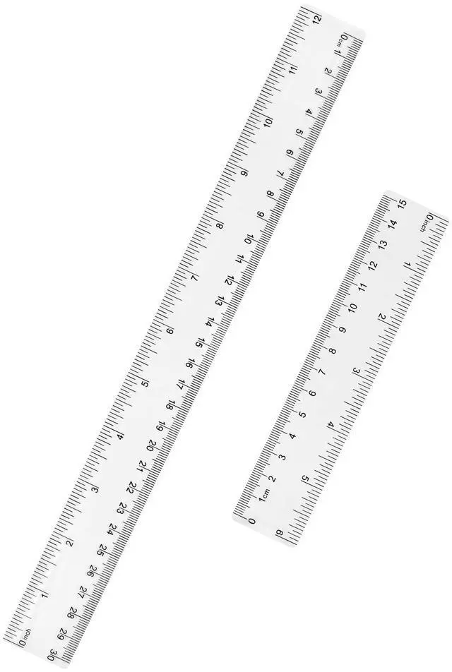 Main image of Clear Plastic Ruler 6 Inch+12 Inch Straight Ruler, for School, Office