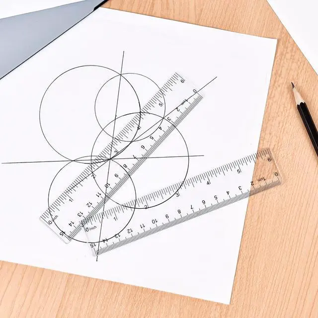 Alt view image 5 of 7 - Clear Plastic Ruler 6 Inch+12 Inch Straight Ruler, for School, Office