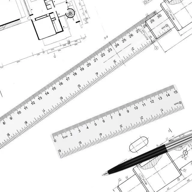 Alt view image 4 of 7 - Clear Plastic Ruler 6 Inch+12 Inch Straight Ruler, for School, Office