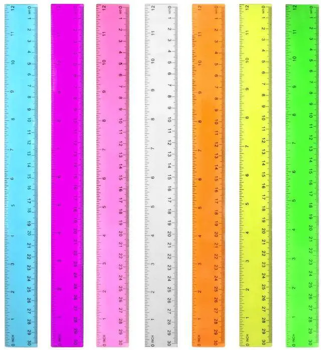 Main image of Color Clear Ruler Plastic Rulers - Ruler 12 inch, Kids Ruler for School