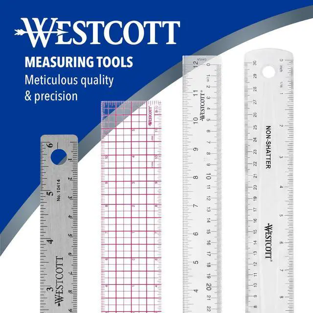 Alt view image 5 of 7 - Shatterproof Ruler, 12-Inch, Green, 16012