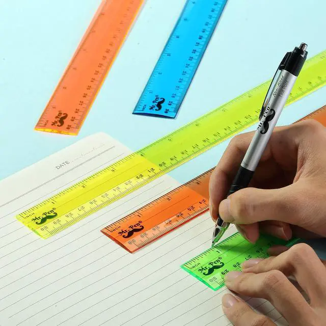 Alt view image 7 of 7 - Plastic Rulers, 12 Inch, 6 Pack, Assorted Colors
