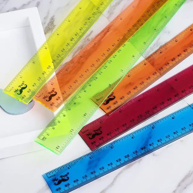 Alt view image 6 of 7 - Plastic Rulers, 12 Inch, 6 Pack, Assorted Colors