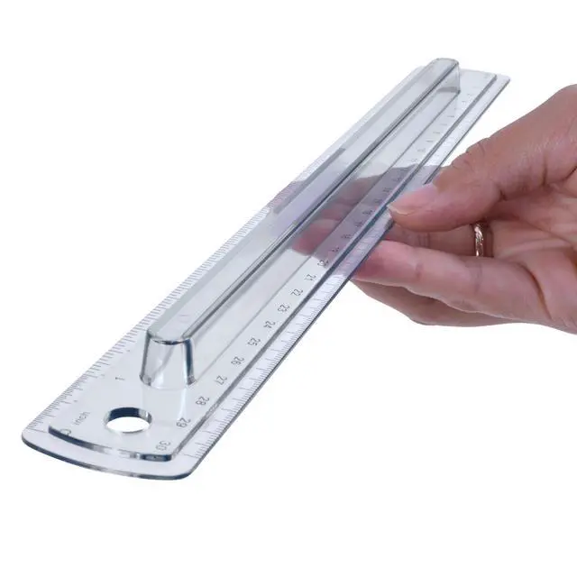 Alt view image 3 of 5 - Finger Grip Ruler, Back-to-School, Smoke Gray, School Supplies, Classroom Supplies, 12-Inch