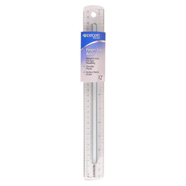 Alt view image 5 of 5 - Finger Grip Ruler, Back-to-School, Smoke Gray, School Supplies, Classroom Supplies, 12-Inch
