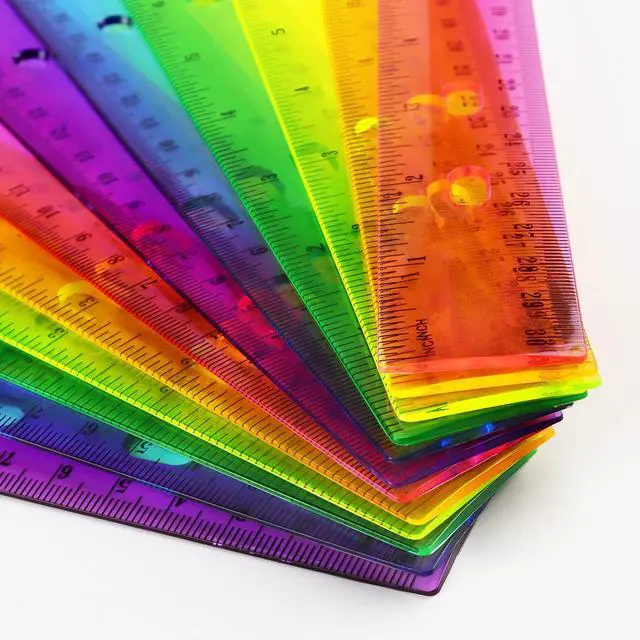 Alt view image 5 of 7 - 6 Pack Color Transparent Ruler Plastic Rulers 12 Inch