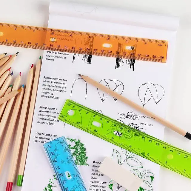 Alt view image 6 of 7 - 6 Pack Color Transparent Ruler Plastic Rulers 12 Inch