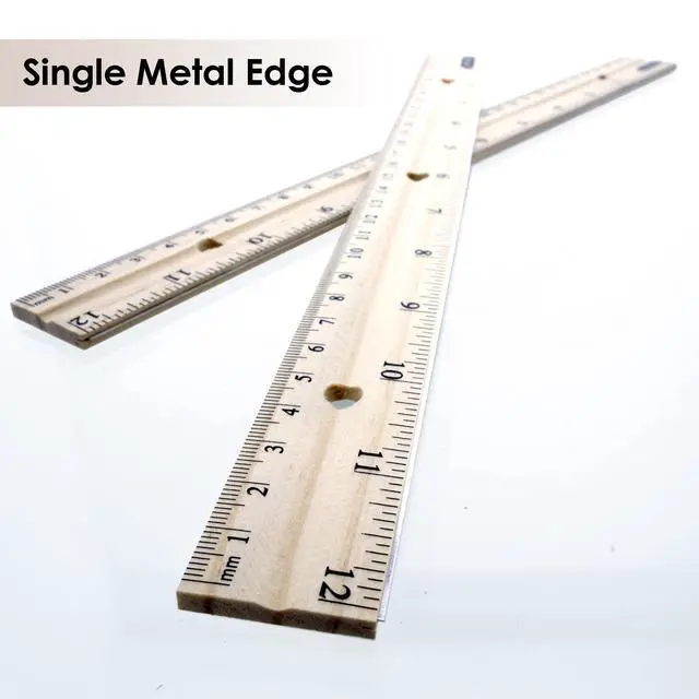 Alt view image 4 of 7 - 12 in Wooden Ruler, Inch & Metric (30 cm)