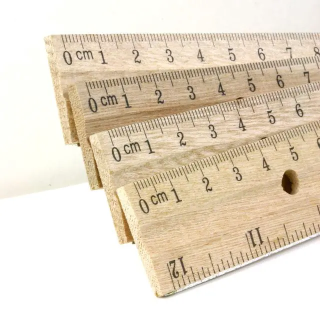 Alt view image 2 of 7 - 12 in Wooden Ruler, Inch & Metric (30 cm)