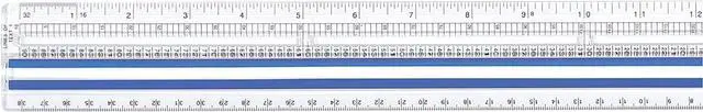 Main image of Data Processing Magnifying Ruler, 2X Magnification, 1/16-Inch & Tenths Scales, Back-to-School, School Supplies, Classroom Supplies, 12-Inch