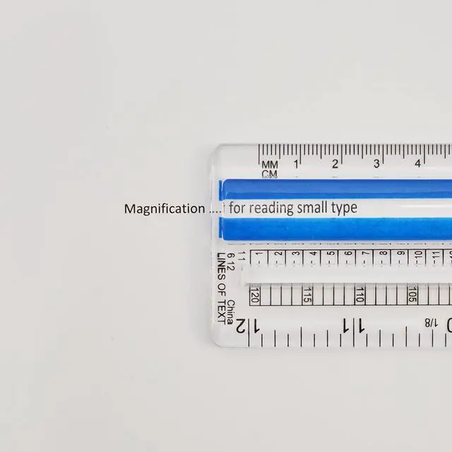 Alt view image 2 of 6 - Data Processing Magnifying Ruler, 2X Magnification, 1/16-Inch & Tenths Scales, Back-to-School, School Supplies, Classroom Supplies, 12-Inch