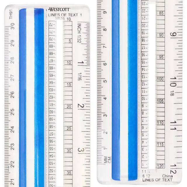 Alt view image 6 of 6 - Data Processing Magnifying Ruler, 2X Magnification, 1/16-Inch & Tenths Scales, Back-to-School, School Supplies, Classroom Supplies, 12-Inch