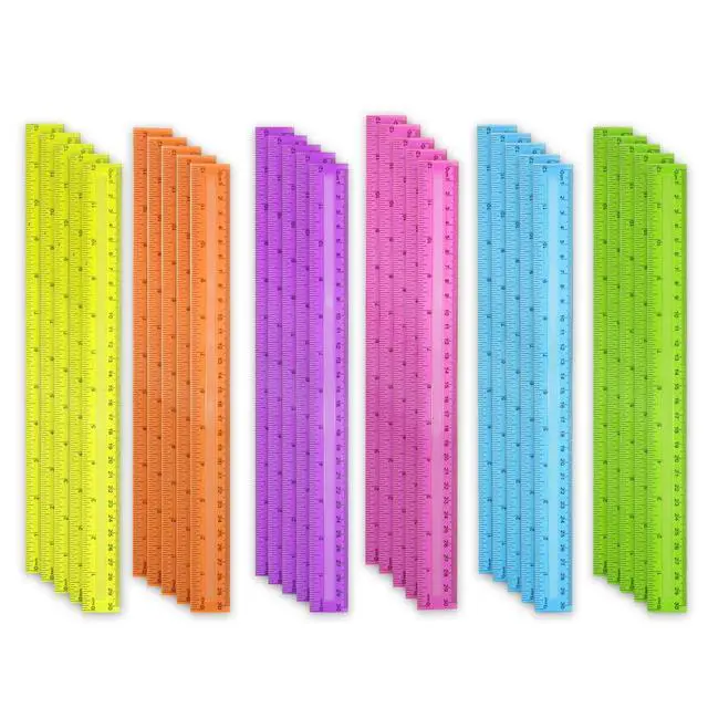 Alt view image 2 of 5 - 30 Pack Clear Plastic Rulers 12 Inch, Transparent Bulk Rulers for Classroom