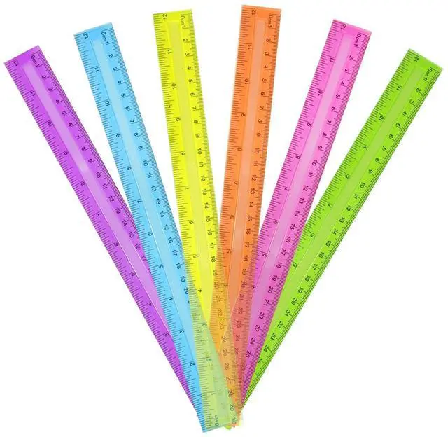 Main image of 30 Pack Clear Plastic Rulers 12 Inch, Transparent Bulk Rulers for Classroom