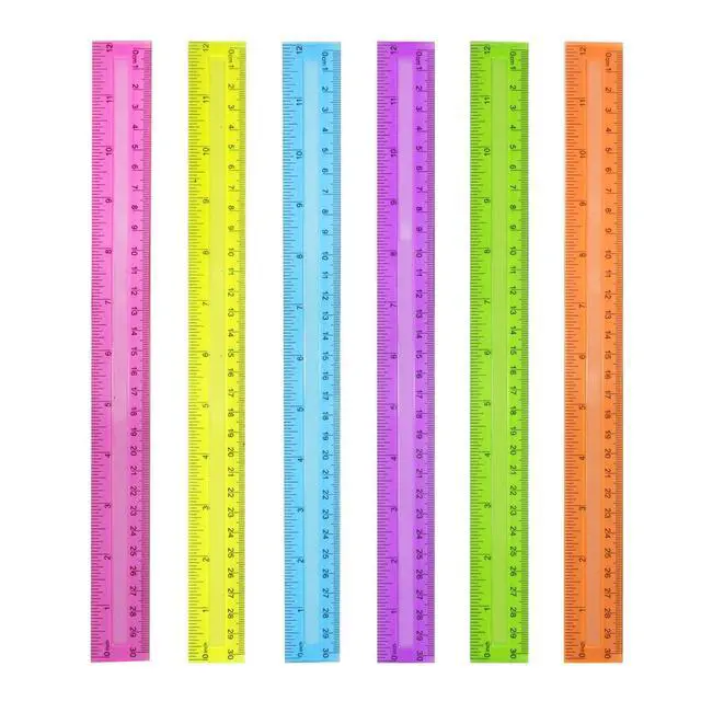 Alt view image 4 of 5 - 30 Pack Clear Plastic Rulers 12 Inch, Transparent Bulk Rulers for Classroom